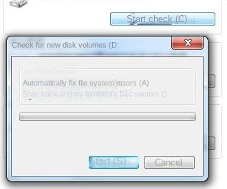 Tick Automatically fix file system errors and Scan for and attempt recovery of bad sectors