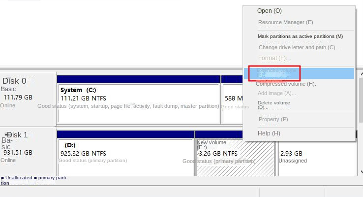 NTFS Partition Extended Volume