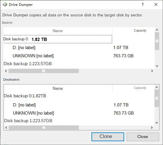 Device backup data parameters