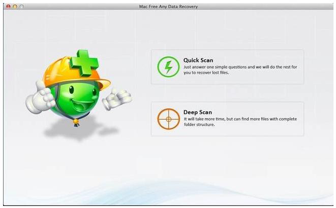 Mac Free Any Data Recovery software interface