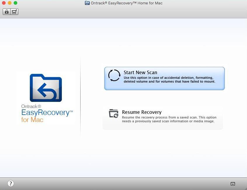 Ontrack EasyRecovery Home for Mac software interface