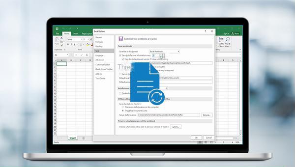 excel autosave location