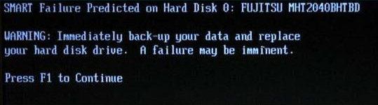 Smart Failure Predicted on Hard Disk error message