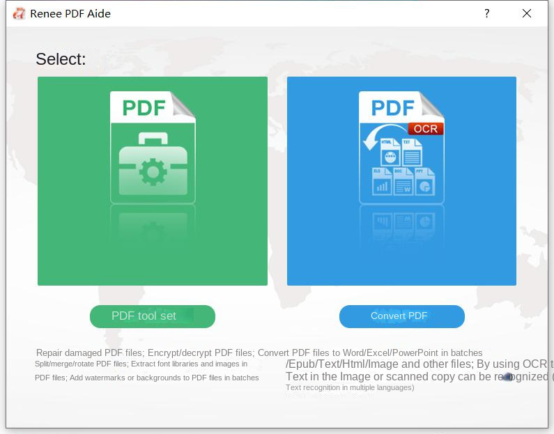 Renee PDF Aide main interface