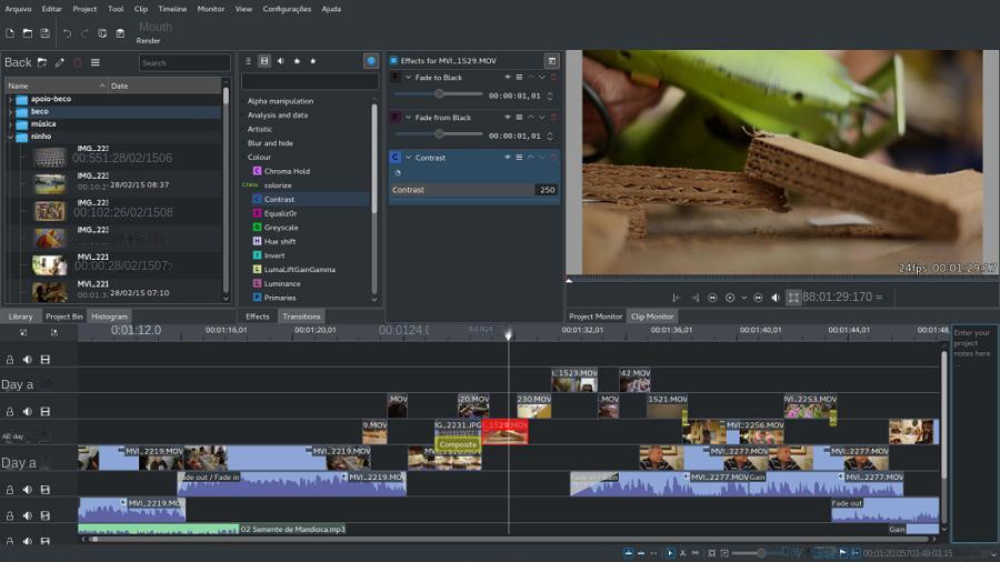 Kdenlive video editing software