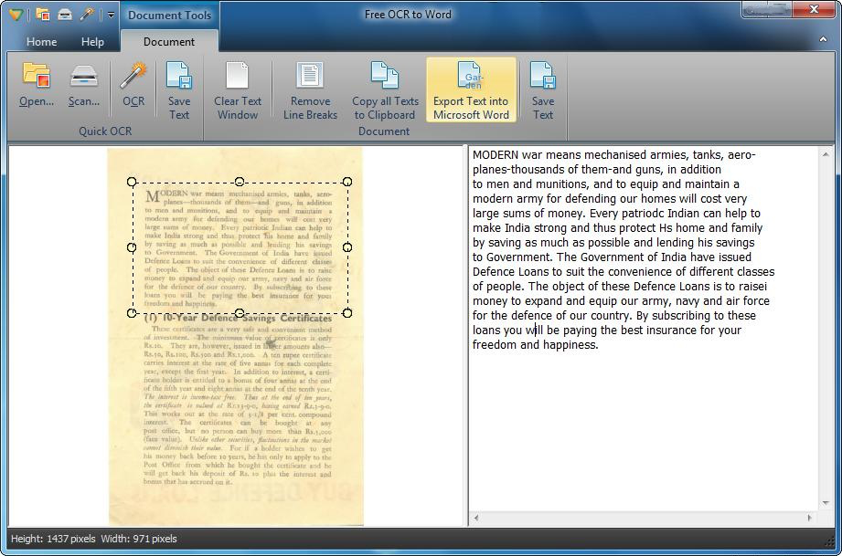 Free OCR to Word software