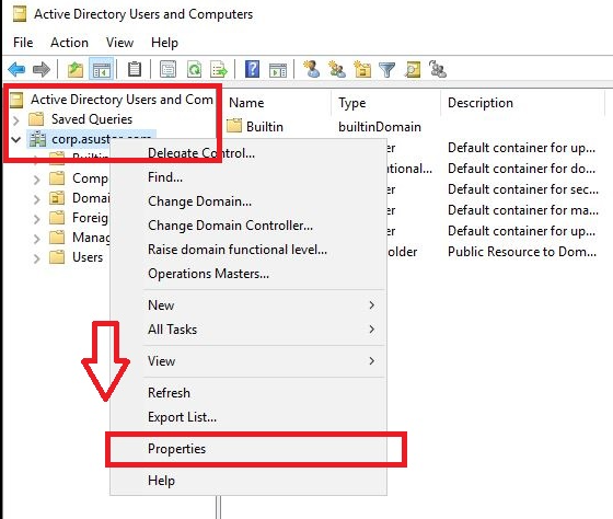 Active Directory Users and Computers - for self service password reset