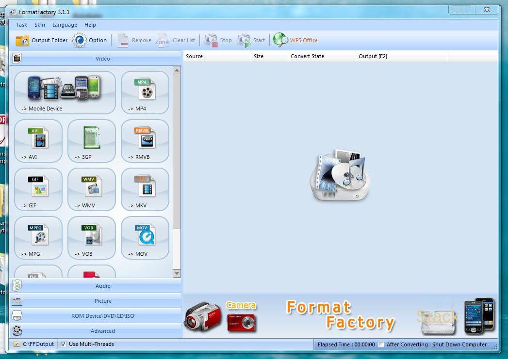 Format Factory software