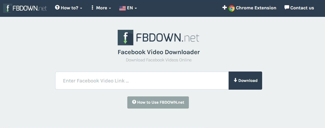FBDOWN.net downloader operation interface