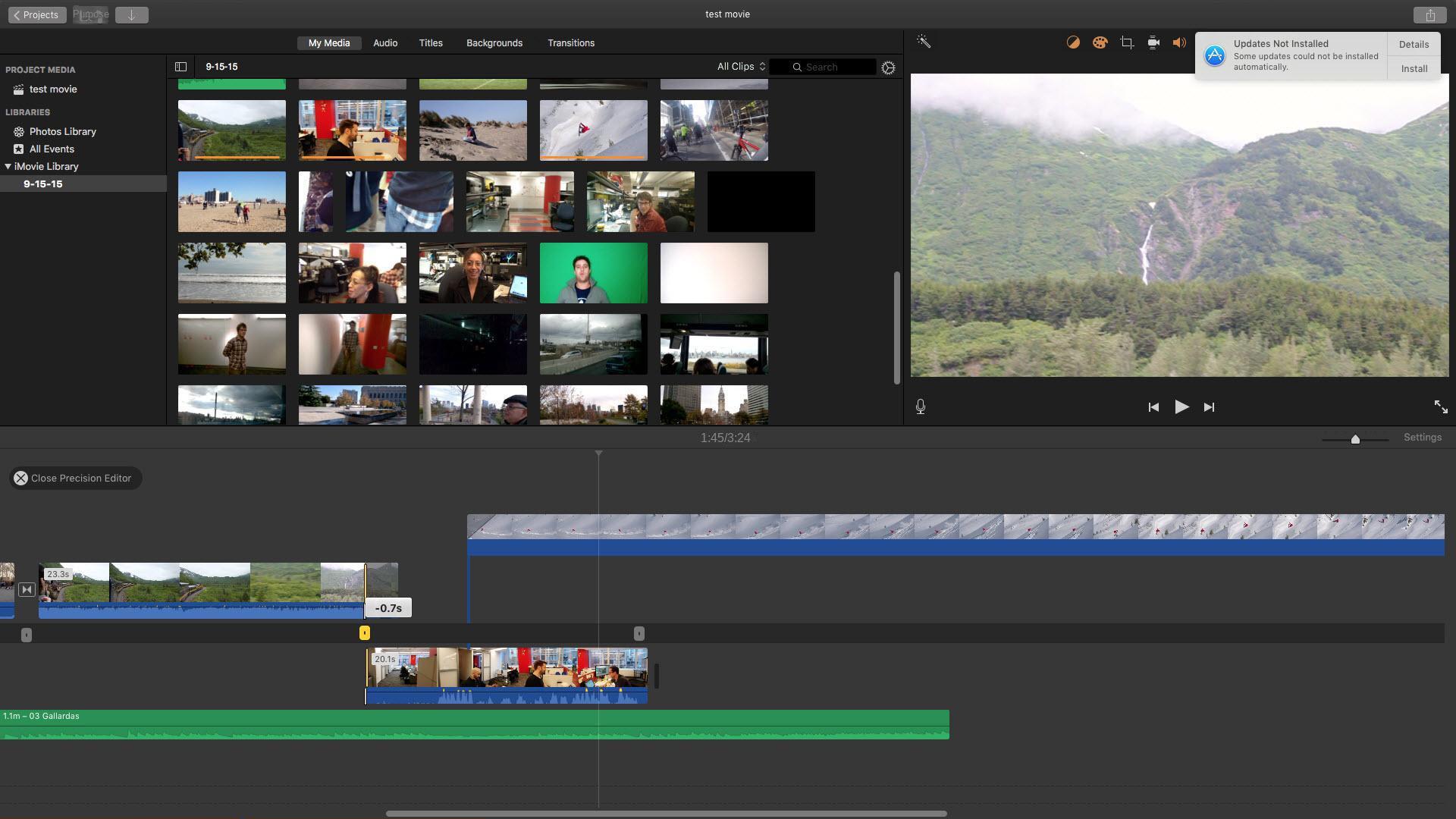 iMovie video editing tool interface