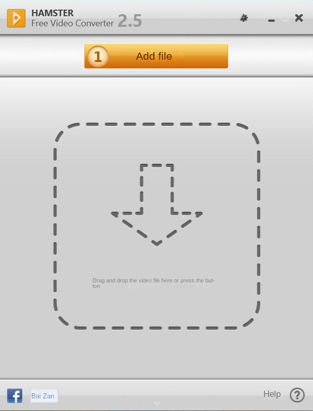 Initial interface of Hamster Free Video Converter