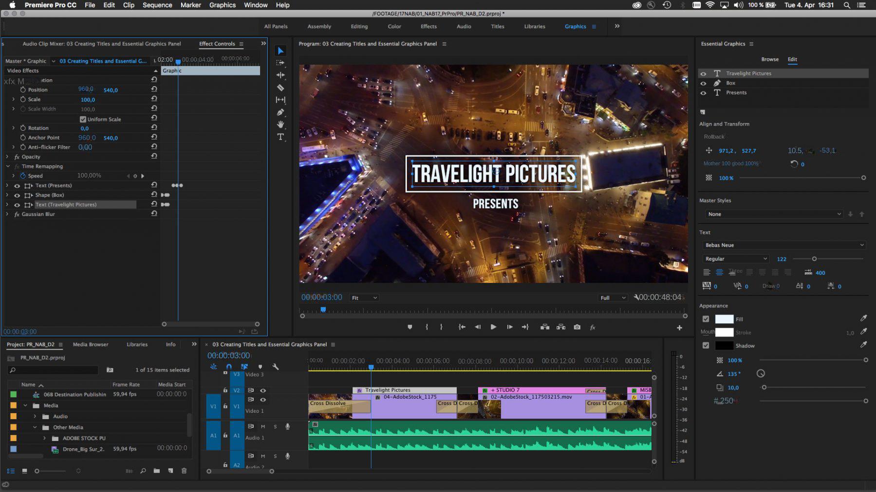 Adobe Premiere Pro CC software operation interface