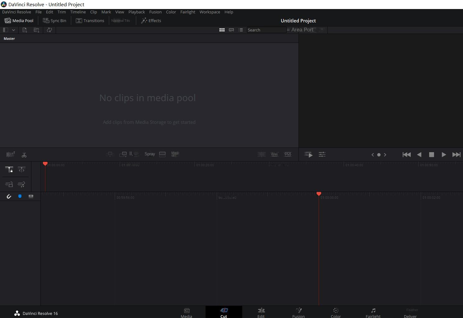 DaVinci Resolve 16 interface