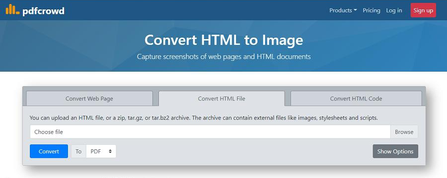 Convert HTML files online