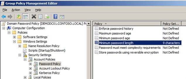 windows group policy password complexity