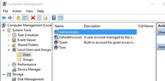 Computer Management Local Users and Groups
