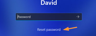 Click "Reset password" link located on the Windows 11 login screen