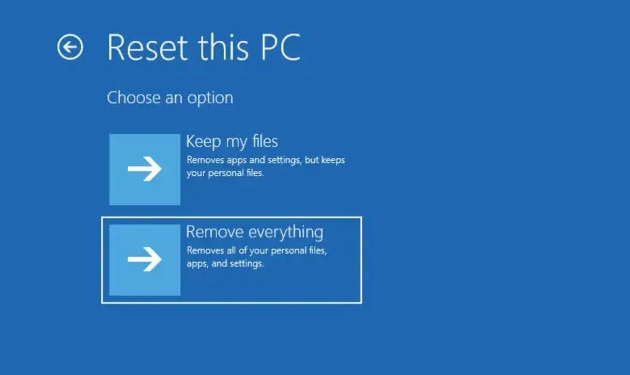 Windows 10 reset to factory settings