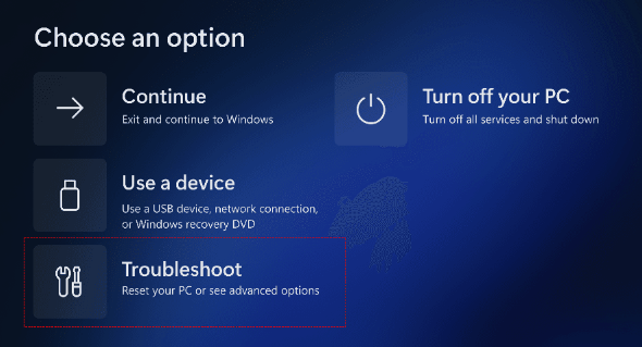 Windows 11 select Troubleshoot