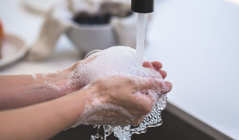 use mild soap and warm water to wash hand