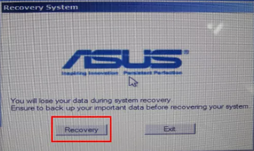 enter ASUS reocvery partition