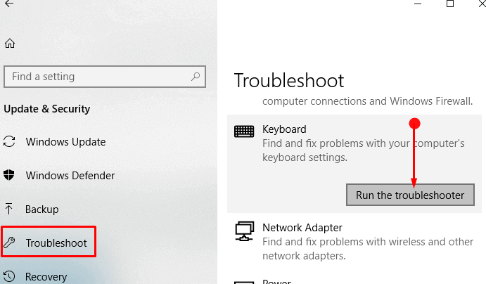 How to Run Keyboard Troubleshooter in Windows 10