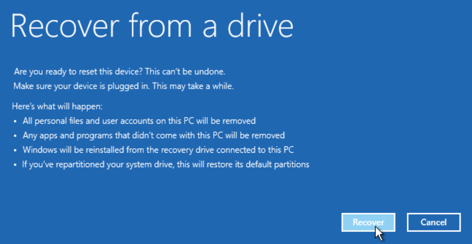 recover from a drive click recover