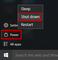 shut down the PC