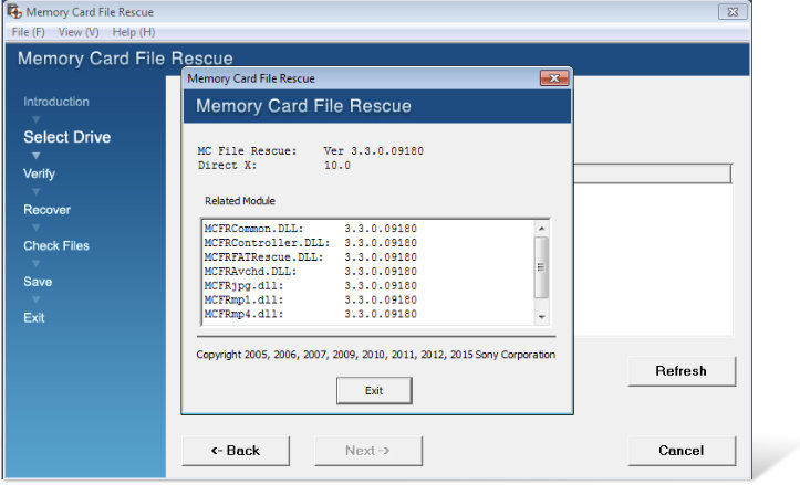 Memory Card File Rescue Sony