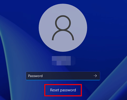 click Reset password link on the login screen
