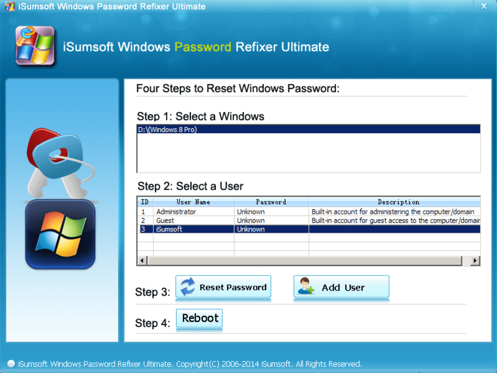 iSumsoft Windows Password Refixer (Windows) - Download