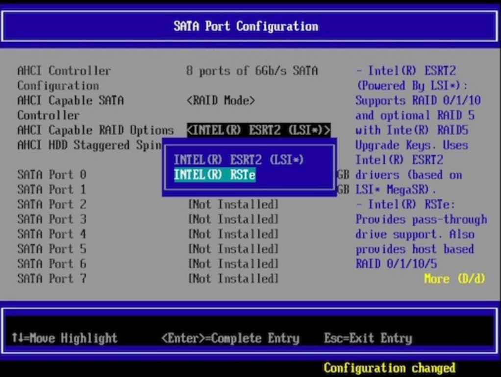 BIOS RAID configuration