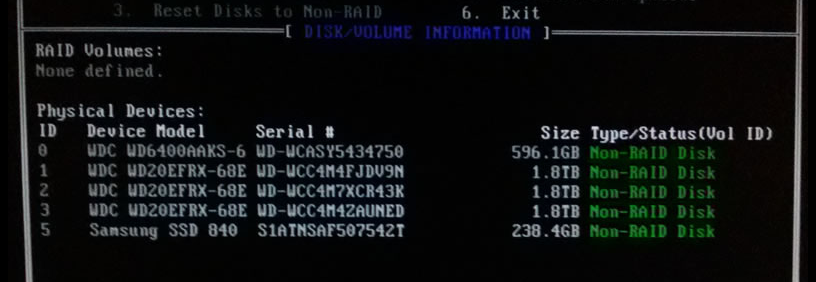 BIOS RAID 0 messages