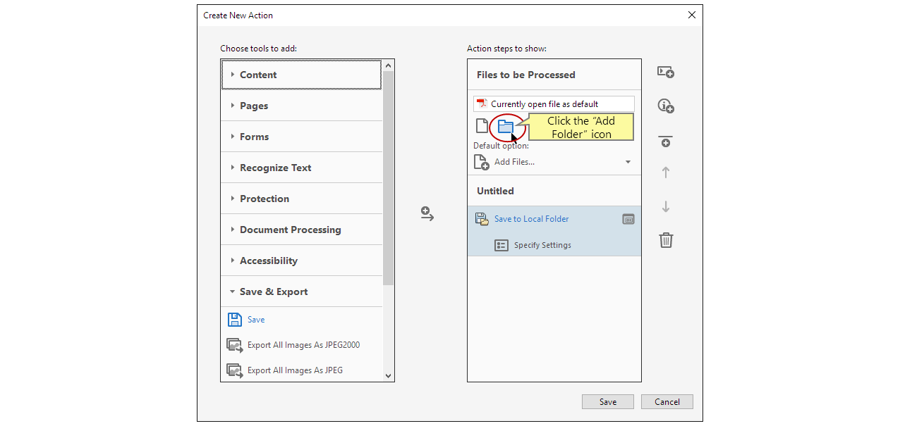 Click the Add Folder icon