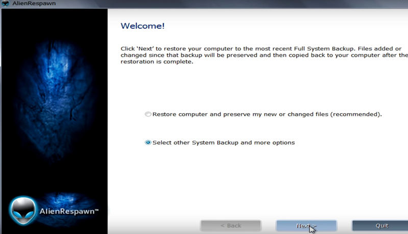System backup and more options