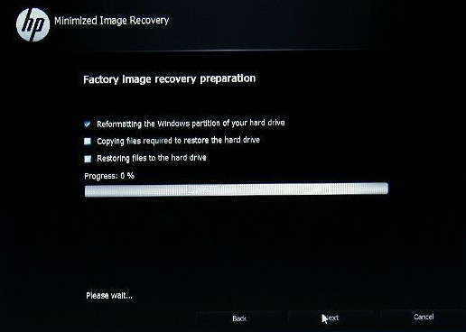 Factory reset Windows 7 using recovery partition