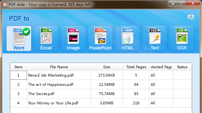 import PDF files to convert