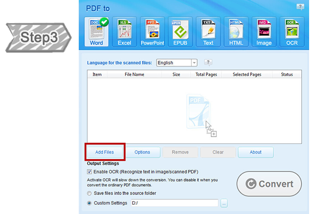 convert pdf step 3