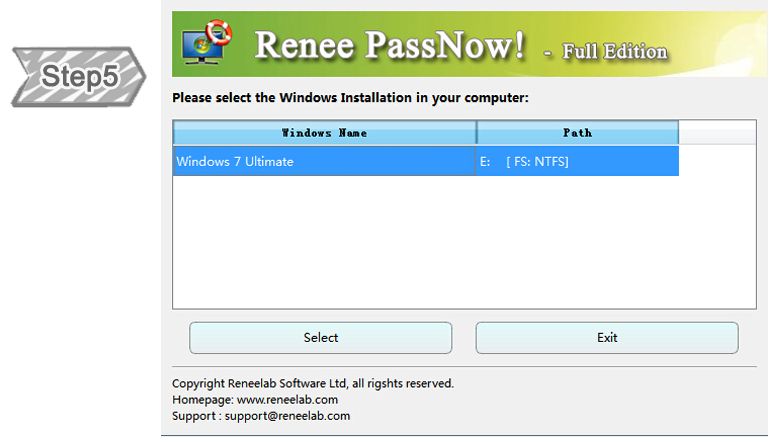 Select OS before reset Windows password
