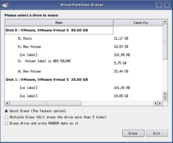 Step 3: Select the drive you want to erase.