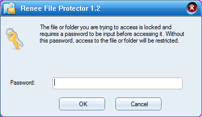 Step 4: Enter the password of File Protector to unlock the protected folder.