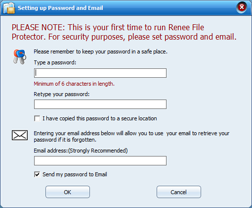 set master password for renee file protector