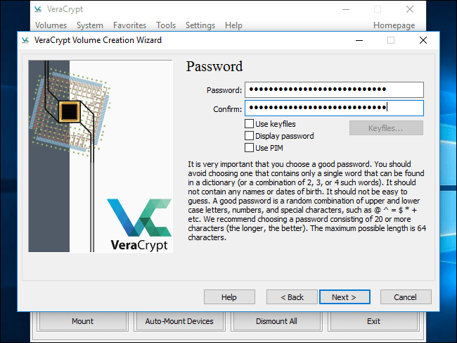 set password for veracrypt