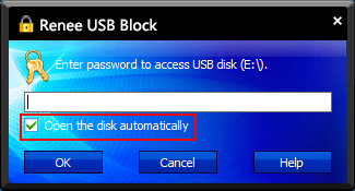 enter the password in USB block