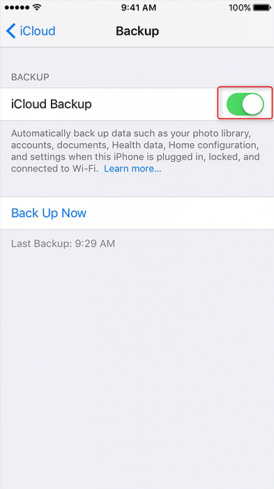 enable backup function in iphone with icloud 2