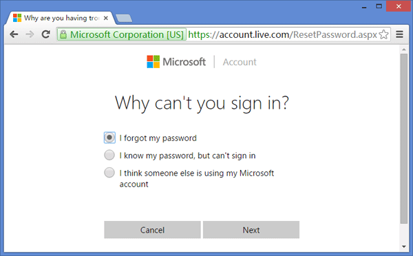 how do i change microsoft live account password