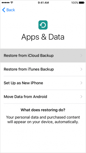 how to restore from iCloud backup