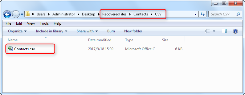find csv file