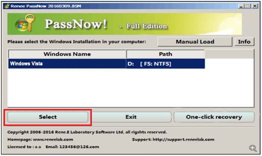 reset password for windows vista