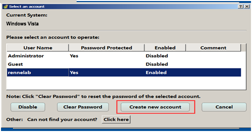 reset password for windows vista